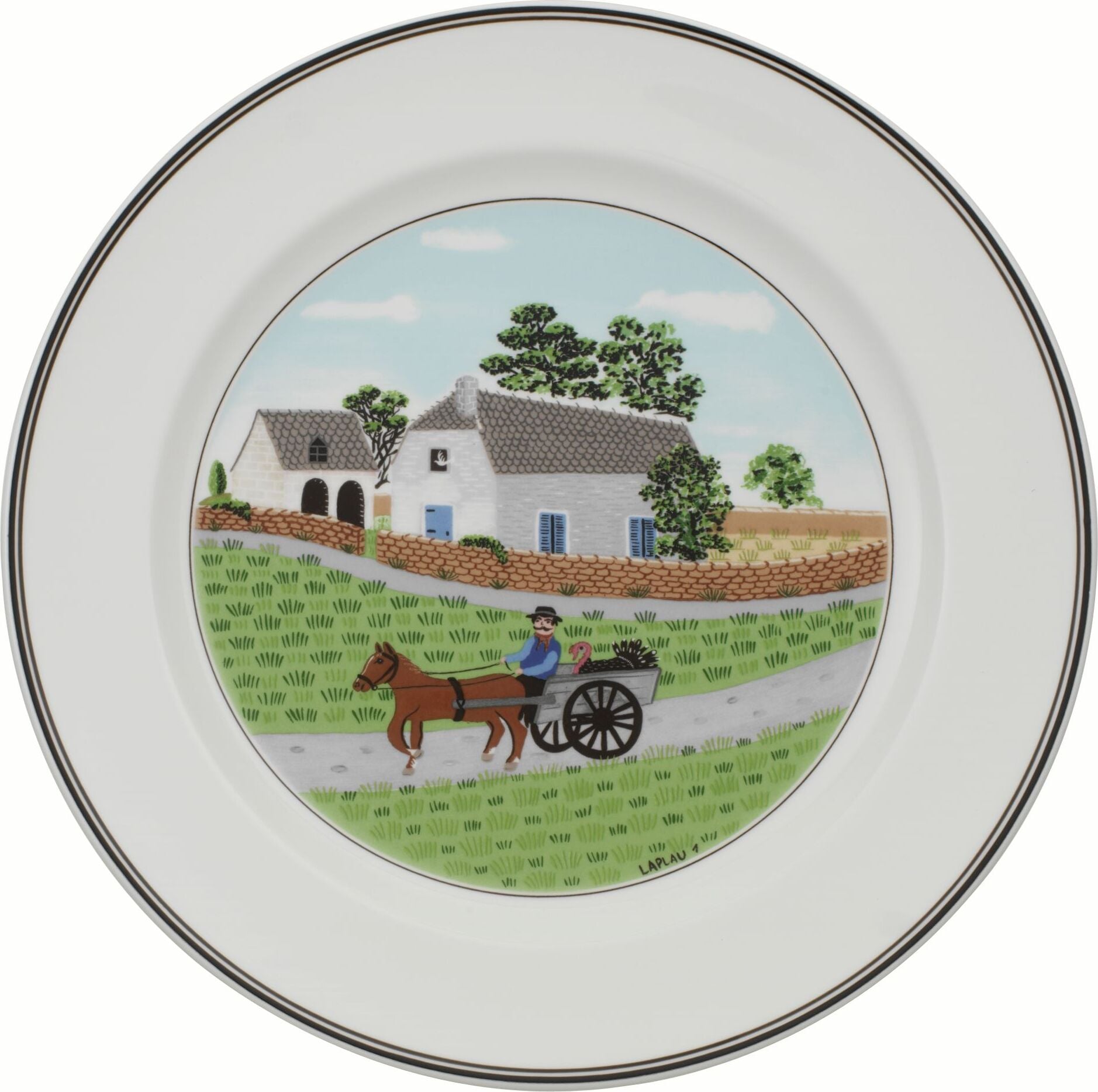 Design Naif Farmer Teller für Mittagsgerichte 27 cm