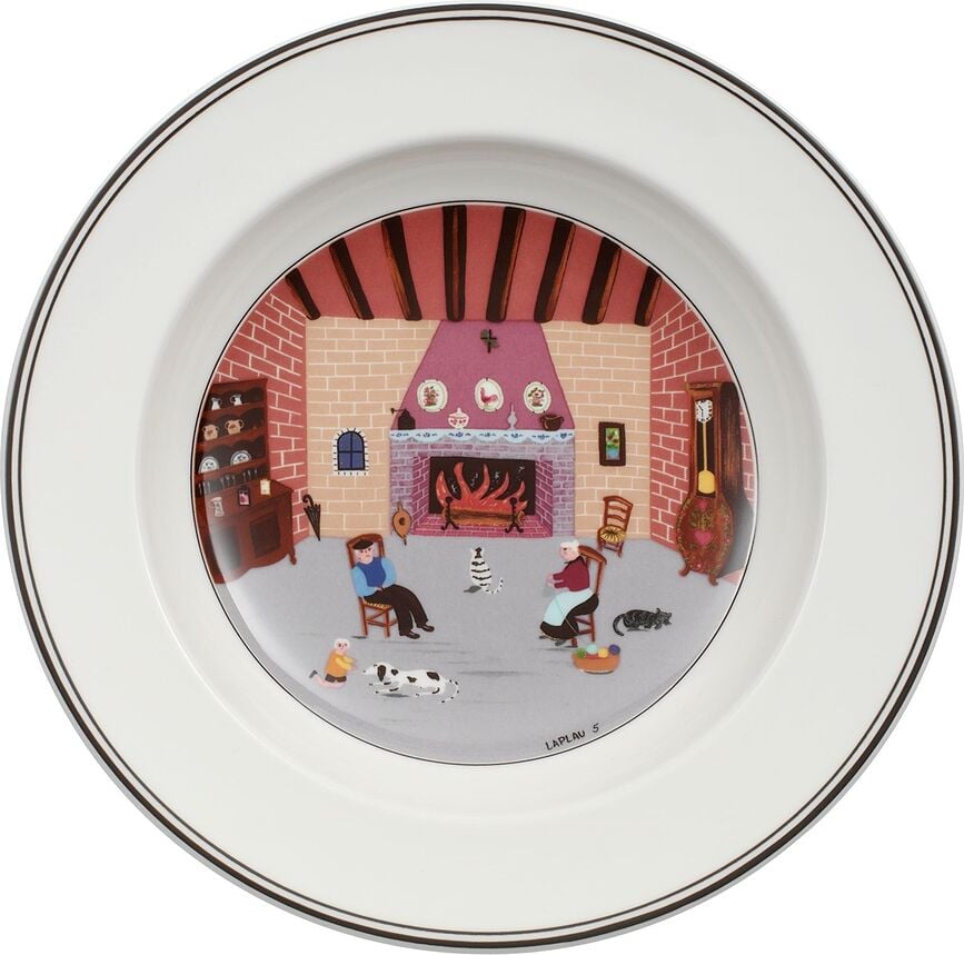 Design Naif Fireplace Assiette Creuse, 21 cm