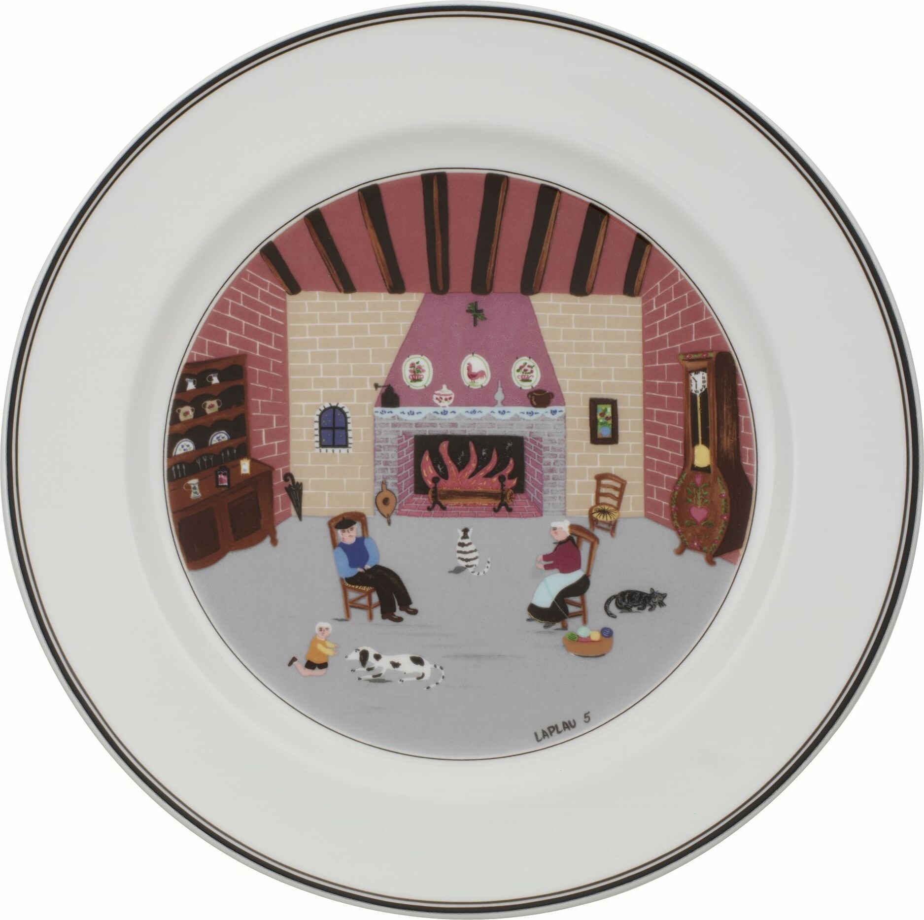 Design Naif Fireplace Teller für Mittagsgerichte 27 cm