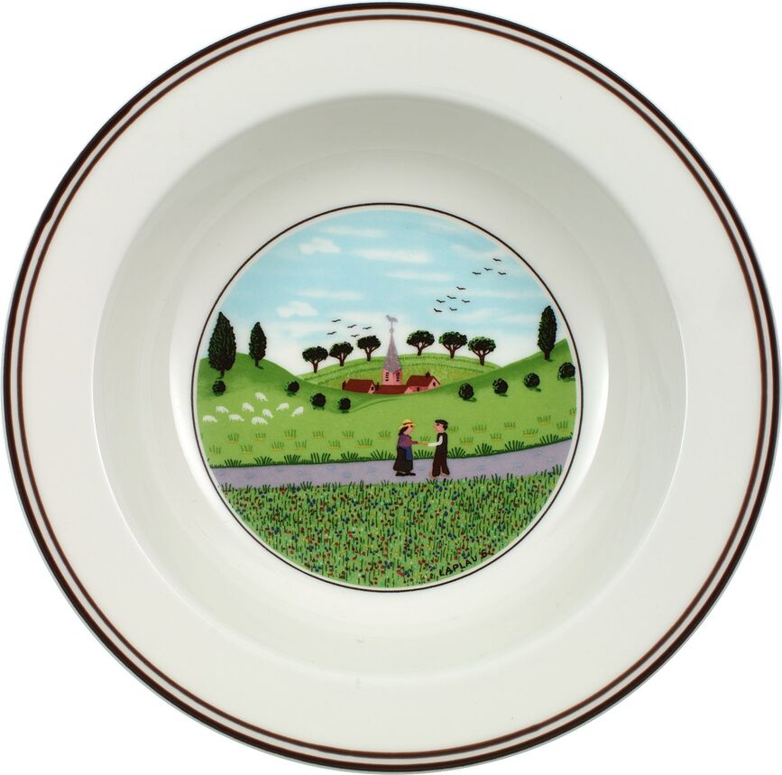 Design Naif Meeting Assiette Creuse, 21 cm