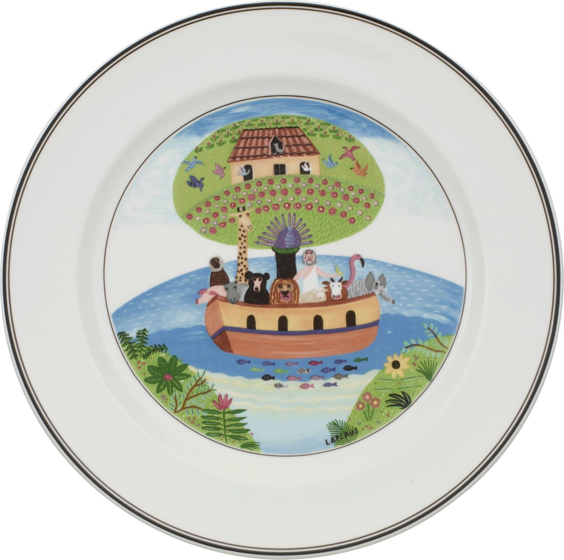 Design Naif Noah's Ark Teller für Mittagsgerichte 27 cm