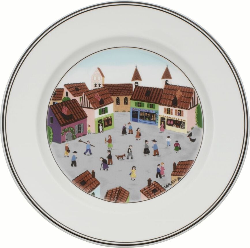 Design Naif Village Assiette à Déjeuner, 21 cm
