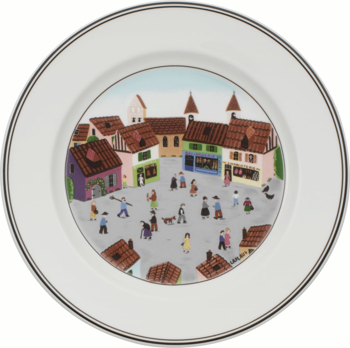 Design Naif Village Teller für Mittagsgerichte 27 cm