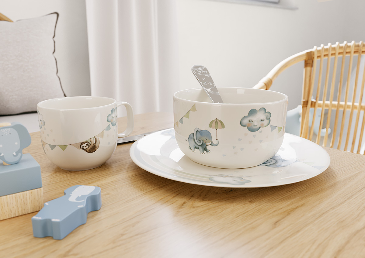 Villeroy & Boch - Boho kids Walk like an elephant Ensemble de vaisselle pour enfants 7 pièces