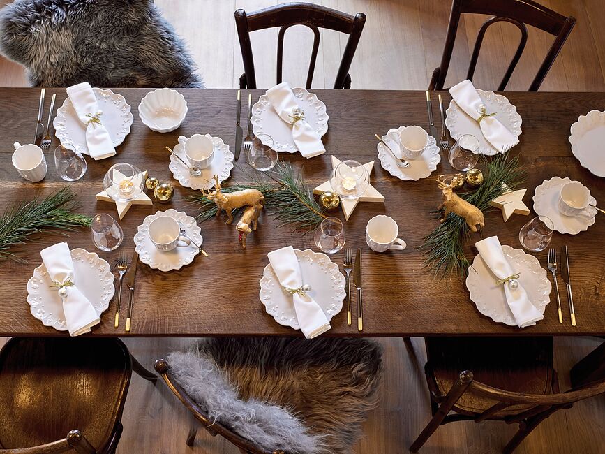 Ella Fourchette de Table, partiellement plaquée or