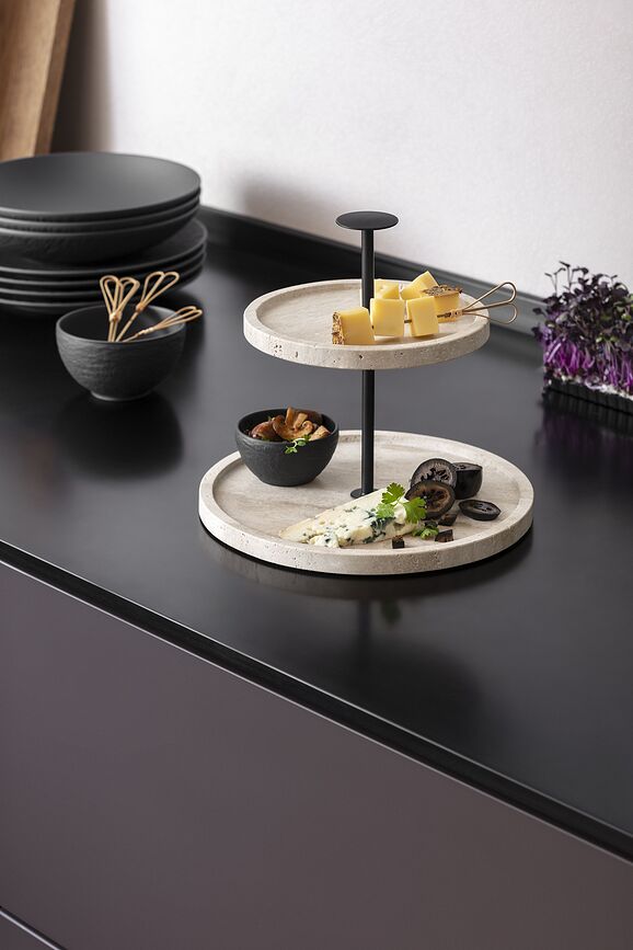 Expositor de pisos Manufacture, efecto travertino