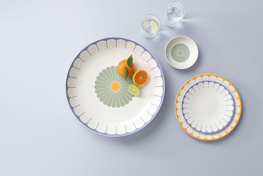 Fleur Vert Assiette à Déjeuner, 21,2 cm