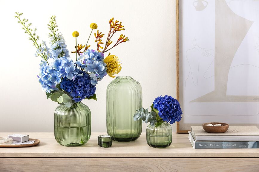 Fleur Bougeoir réversible, bleu