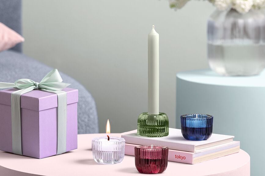 Fleur Bougeoir réversible, rose