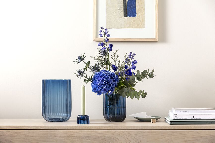 Fleur Bougeoir réversible, bleu