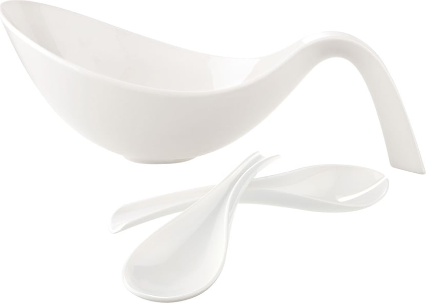 Flow Salatschüssel mit Servierlöffeln