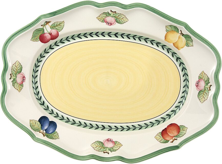 Fuente Ovalada French Garden Fleurence, de porcelana