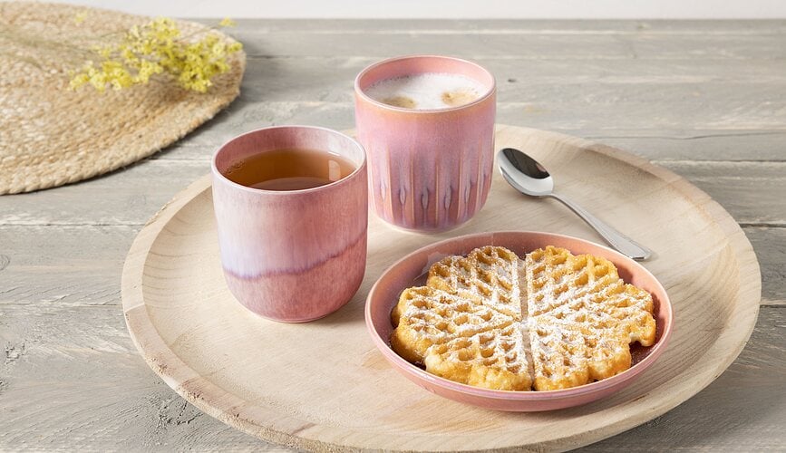 Fuente Perlemor Coral, baja, 26 cm