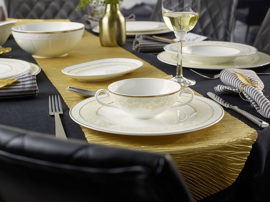 Ivoire Assiette à Collation ou Soucoupe pour Saucière, 22 cm