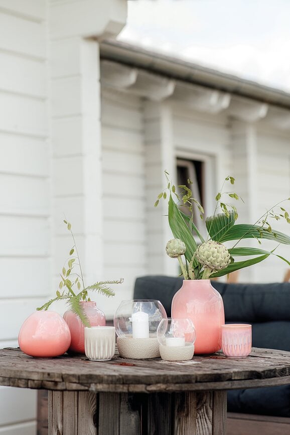 Jarrón Perlemor Coral Home Nek, 15,5 cm, coral