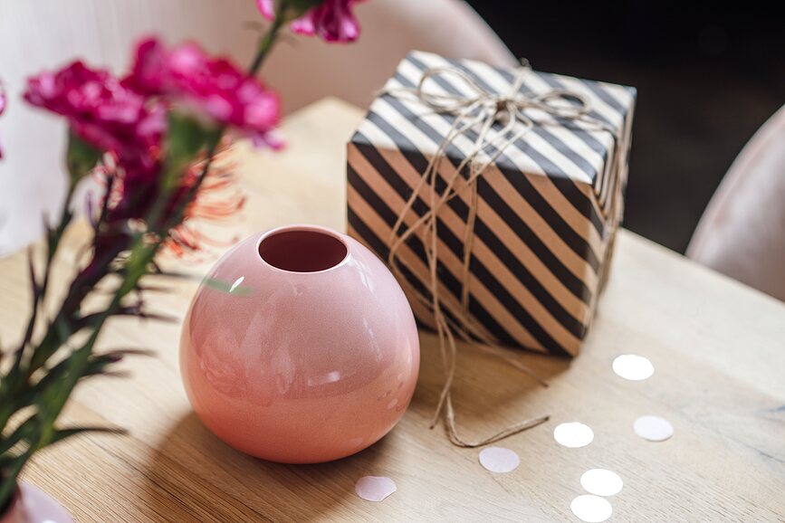 Jarrón Perlemor Coral Home Drop, 13 cm