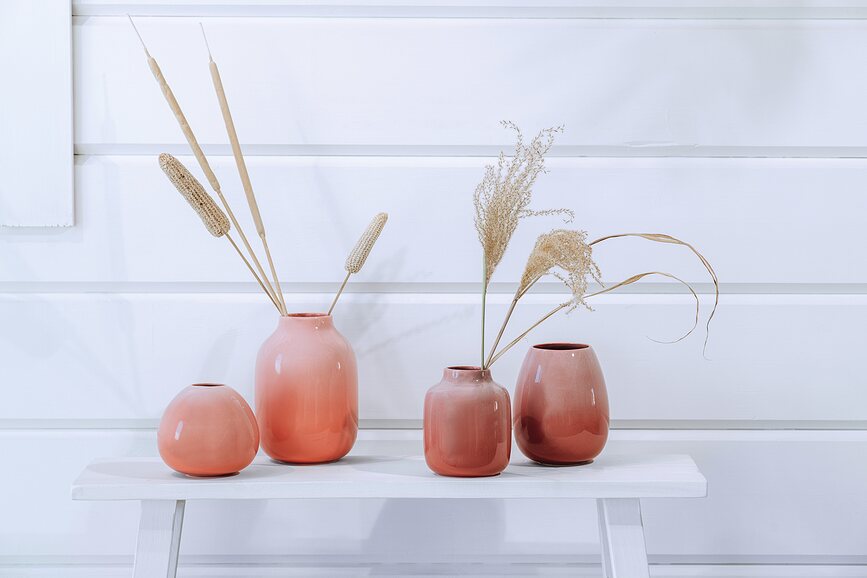 Jarrón Perlemor Coral Home Drop, 13 cm