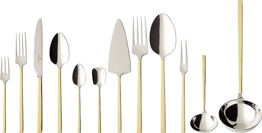 Juego de Cubiertos La Classica, parcialmente chapado en oro, Set de 70 piezas