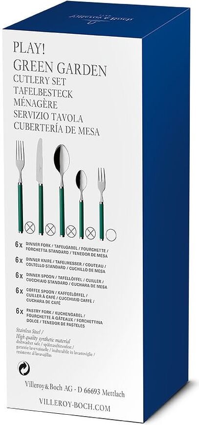 Juego de Cubiertos Play Green Garden, 24 piezas