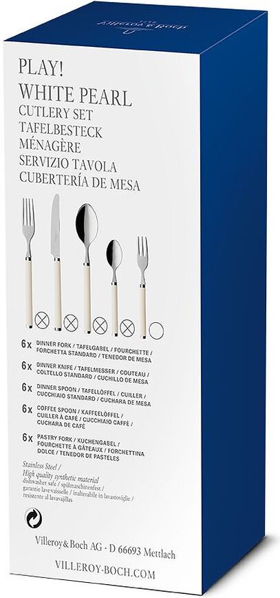 Juego de Cubiertos Play White Pearl, 24 piezas