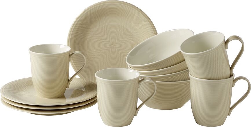 Juego de Desayuno Color Loop Sand, 12 piezas