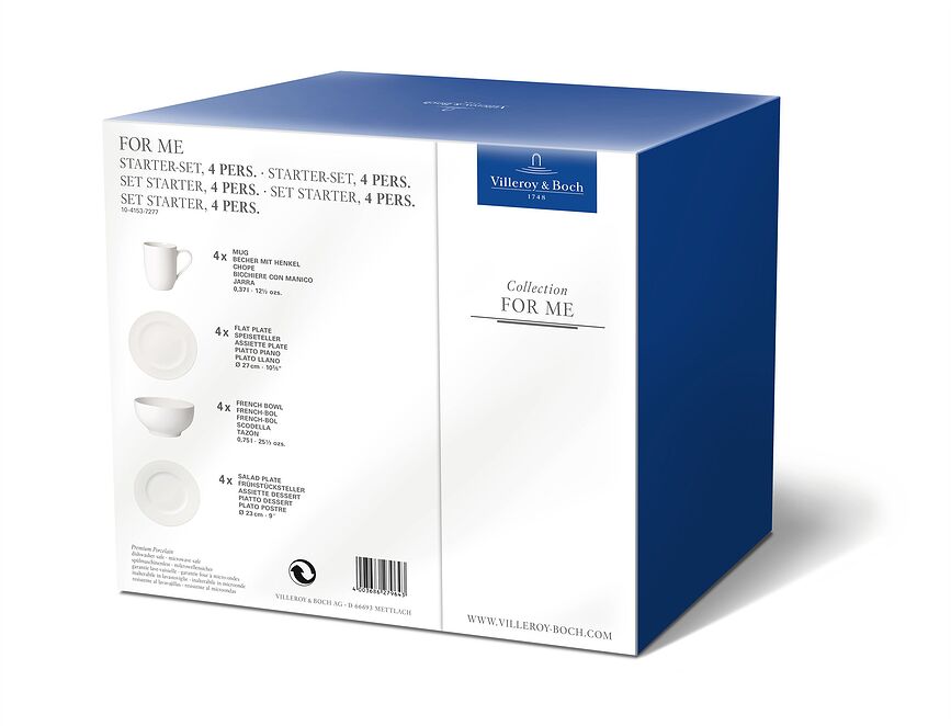 Juego de Desayuno For Me, para 4 personas, Set de 16 piezas