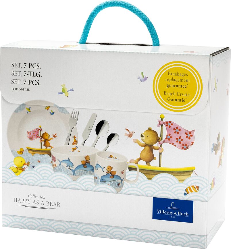 Juego de Vajilla Infantil Happy as a Bear, Set de 7 piezas