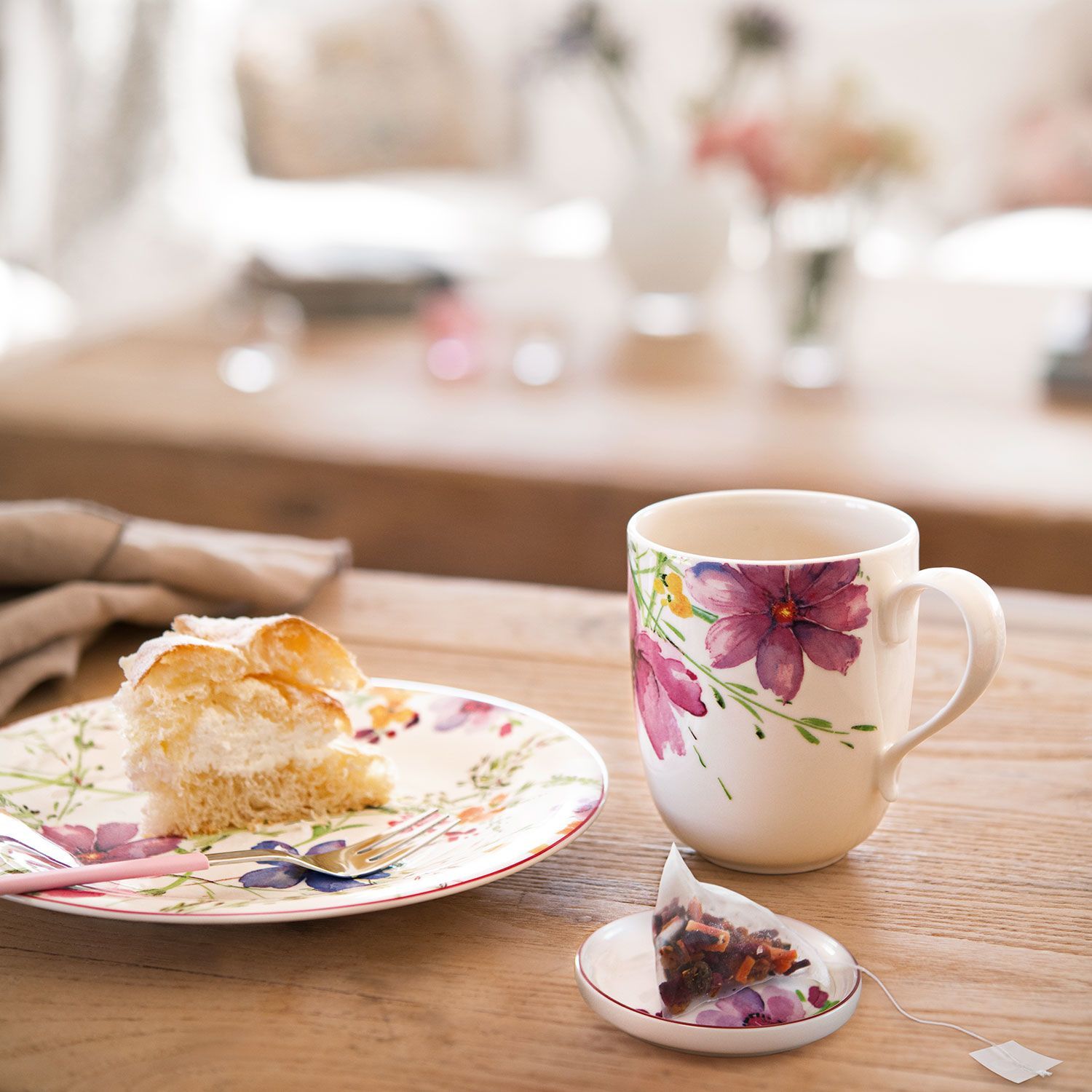 Villeroy & Boch Mariefleur Basic 6er Set Kaffeebecher oval für 260ml Porzellan