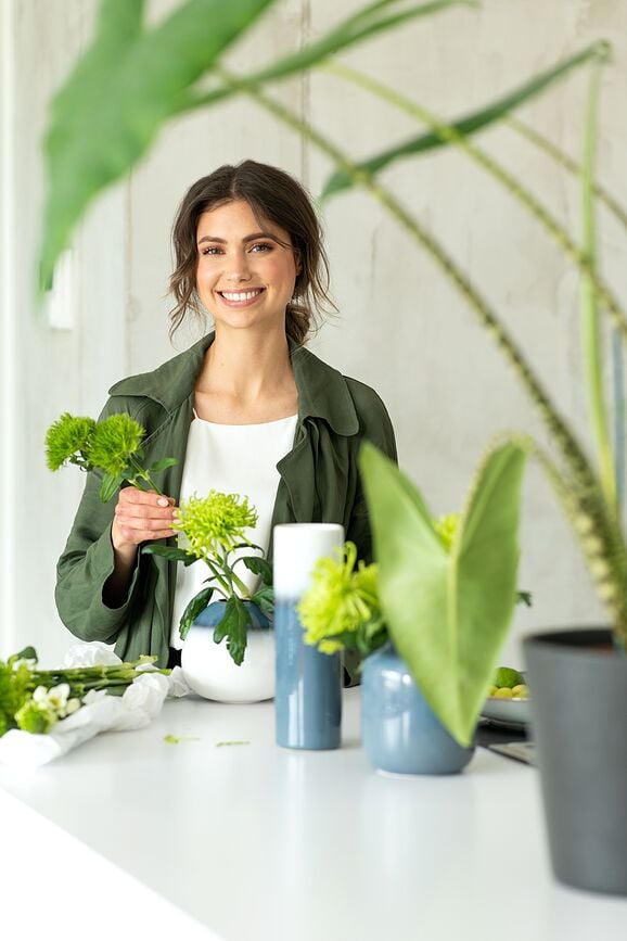 Lave Home Drop Vase 12,8 cm, blanc-bleu