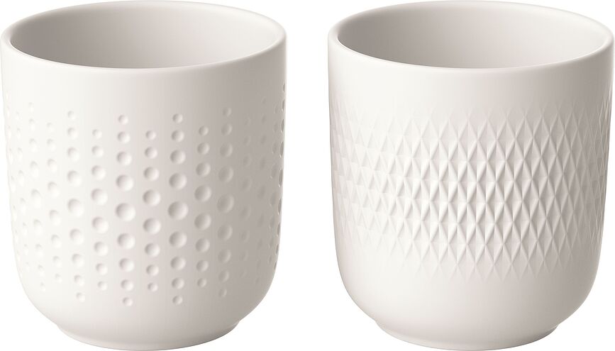 Manufacture Collier Blanc Tasses 290 ml, blanches, Lot de 2