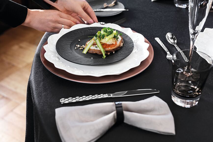 Manufacture Rock Assiette Petit-Déjeuner avec cavité, 22 cm