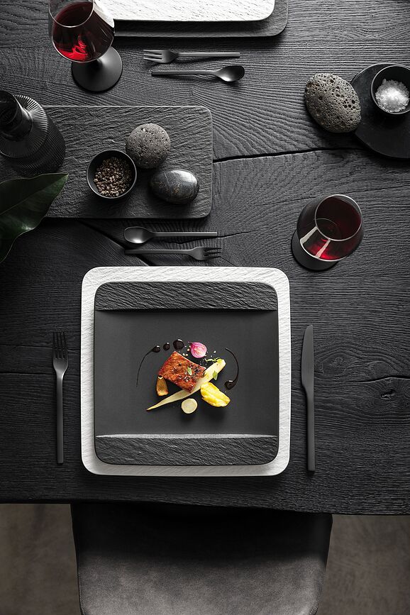 Manufacture Rock Assiette Plate, carrée, 28 cm