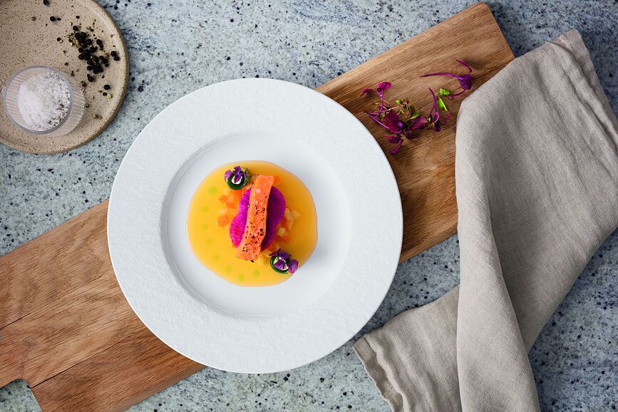 Manufacture Rock Blanc Assiette Plate avec dépression, 27 cm