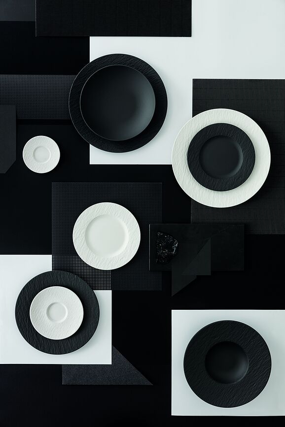 Manufacture Rock Blanc Assiette Plate avec dépression, 27 cm