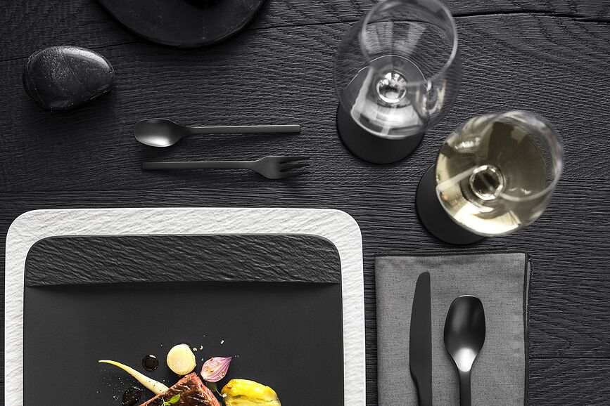 Manufacture Rock Blanc Plat de Service, 32 cm, carré