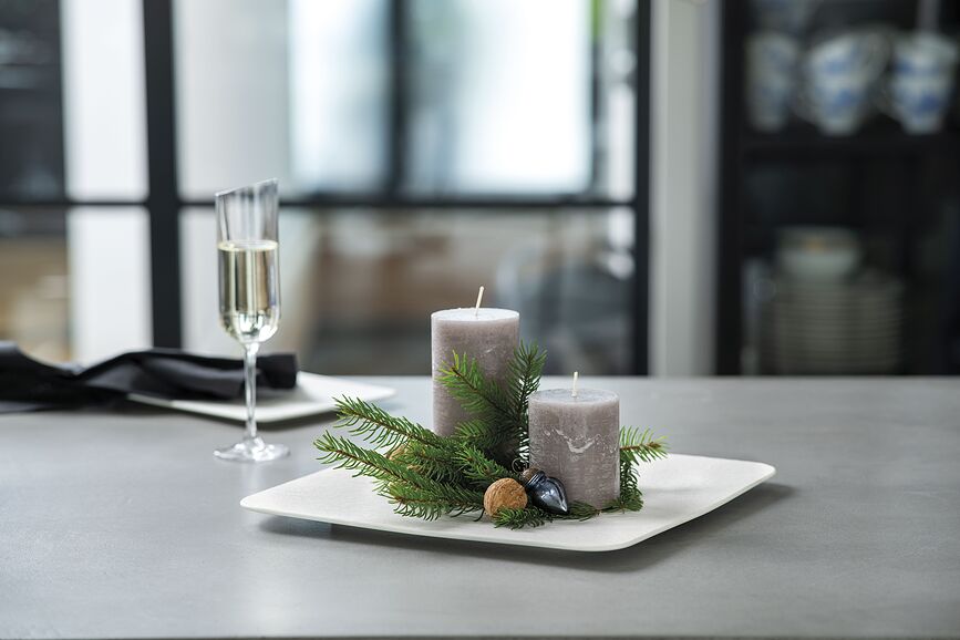 Manufacture Rock Blanc Plat de Service, 32 cm, carré