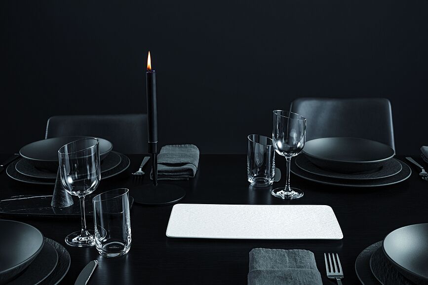 Manufacture Rock Blanc Plat de Service rectangulaire, 17 x 28 cm