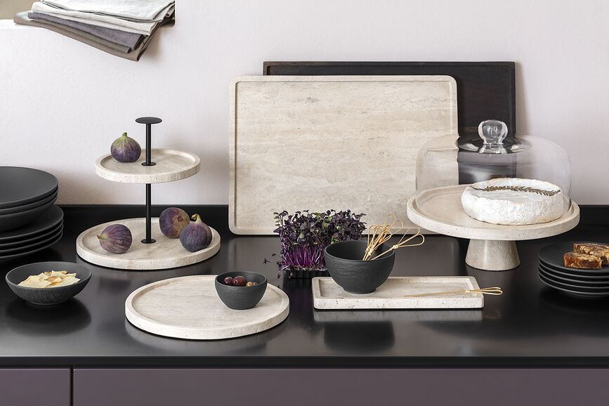 Manufacture Travertine Δίσκος Σερβιρίσματος, 24,5 εκ