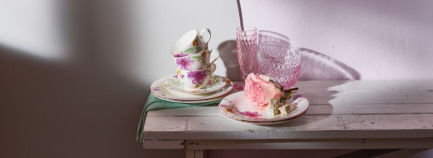 Mariefleur Basic Krožnik za zajtrk, poln vzorec, 21 cm