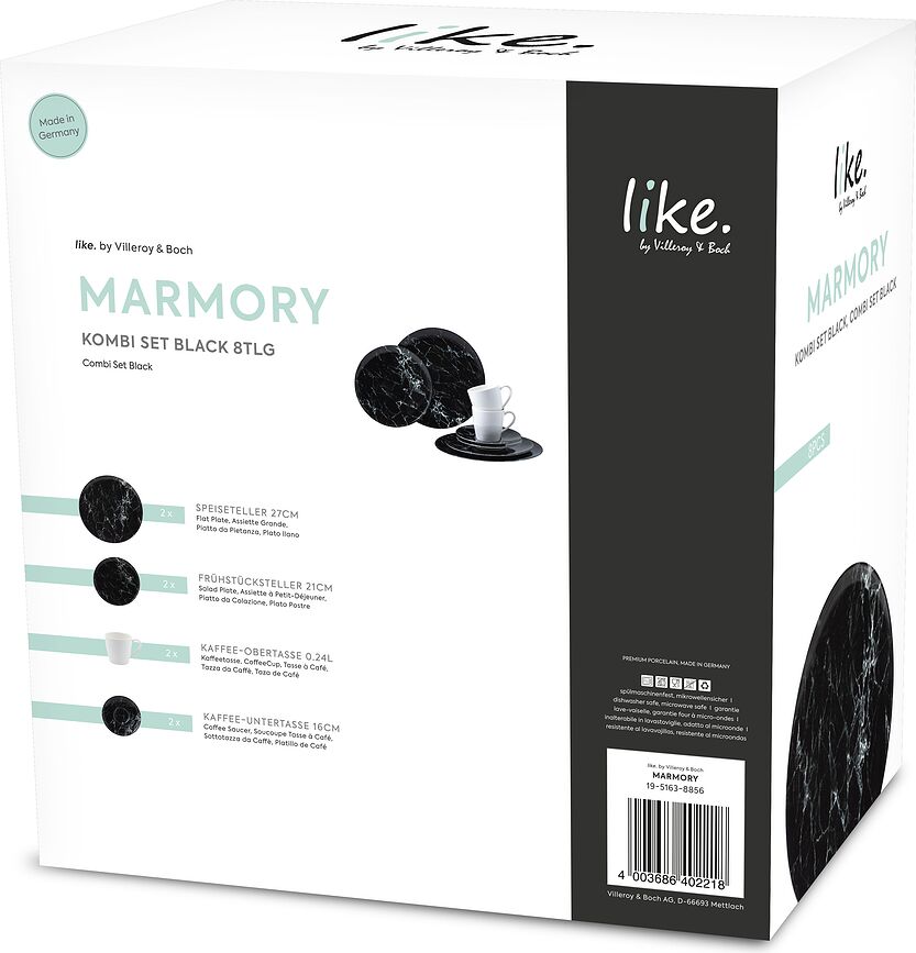 Marmory Jedilni set, bel, 8-delni