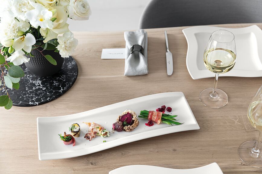 NewWave Plat de service pour apéritifs, 15 x 42 cm