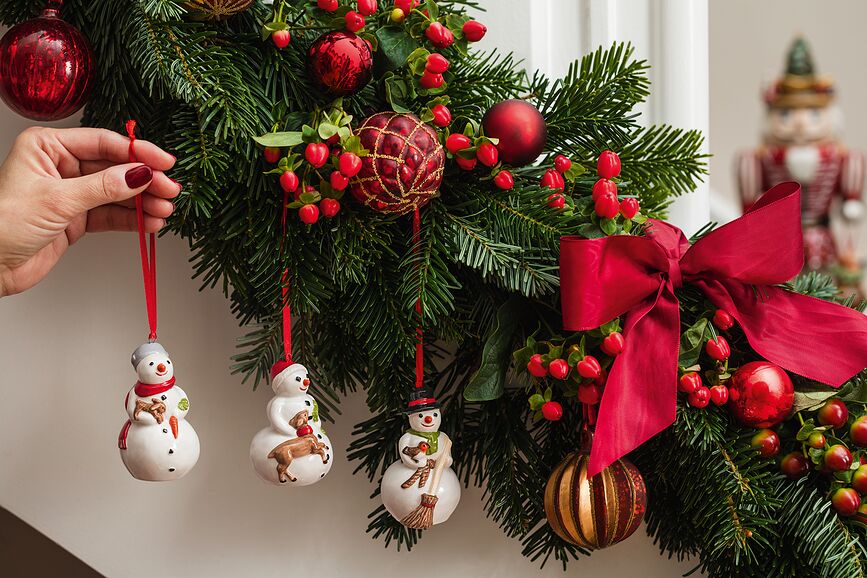 Nostalgic Ornaments Okraski za jelko snežaki, 3 kosi