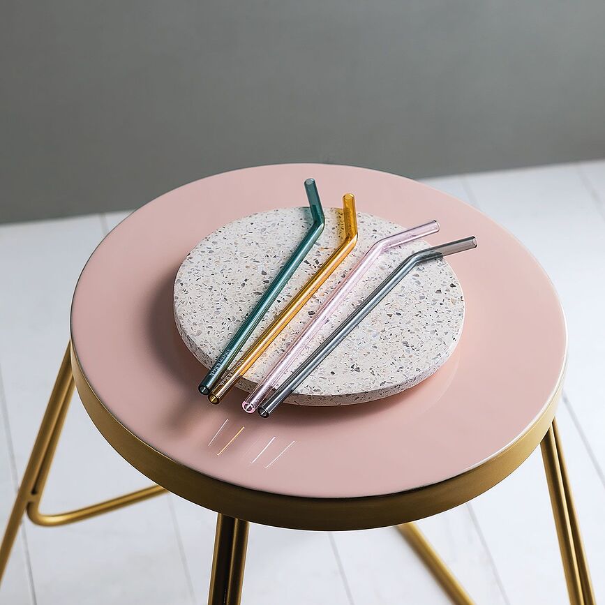 Pajitas de cristal Artesano Hot&Cold Beverages, 4 unidades