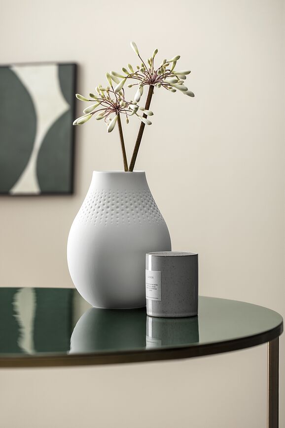 Perle Manufacture Collier Blanc Vase 20 cm