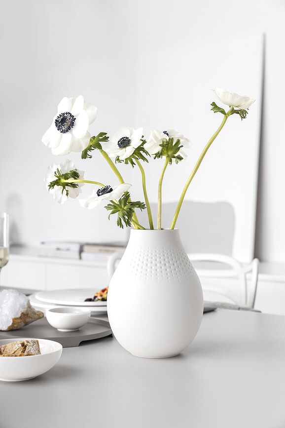 Perle Manufacture Collier Blanc Vase 20 cm