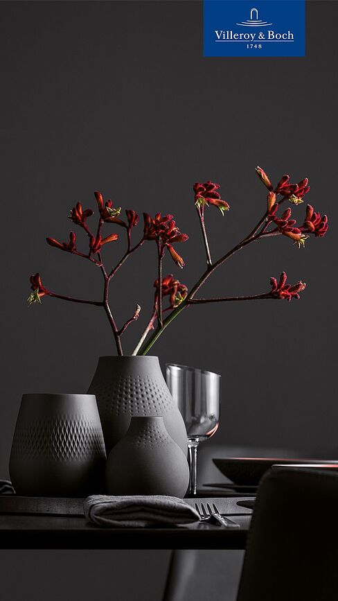 Perle Manufacture Collier Noir Vase 20 cm