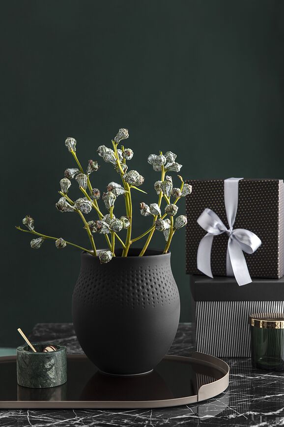 Perle Manufacture Collier Noir Vase 20 cm