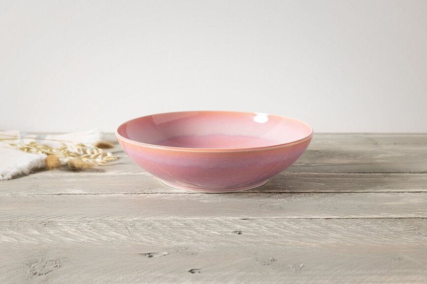 Perlemor Coral Bol plat, 26 cm