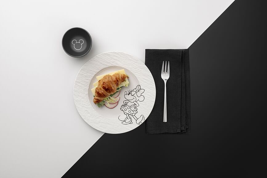 Πιάτο πρωινού Manufacture Rock Mickey Mouse 21,7 cm, μαύρο