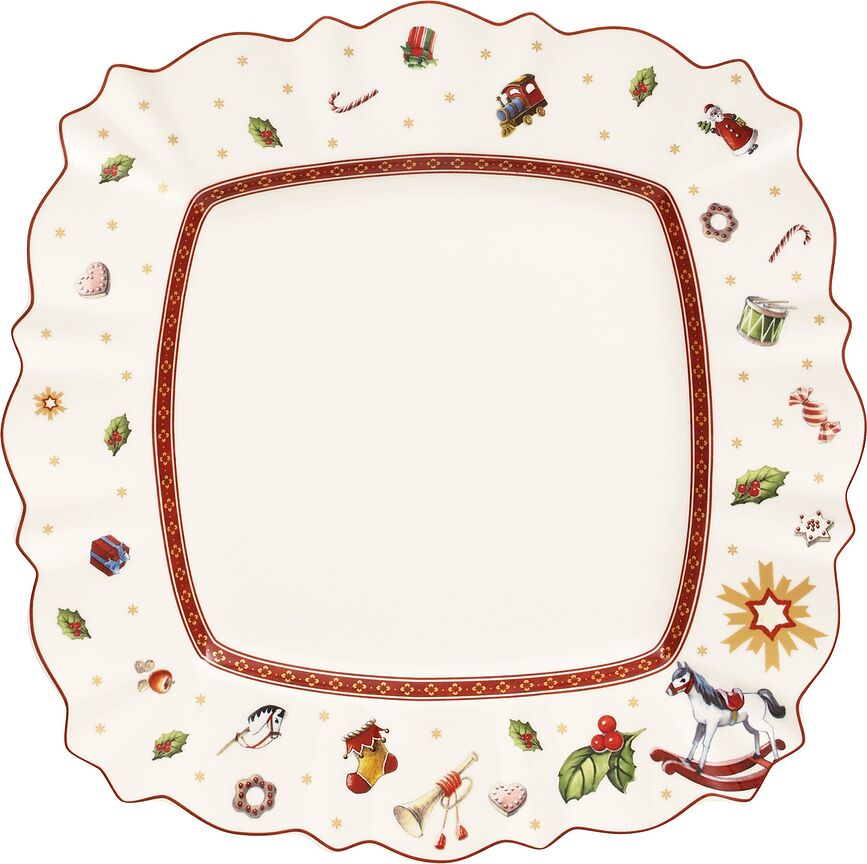 Piatto piano da pranzo Toy's Delight forma quadrata 28 cm bianco